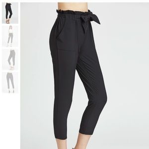 Black Paper Bag Cropped Trousers